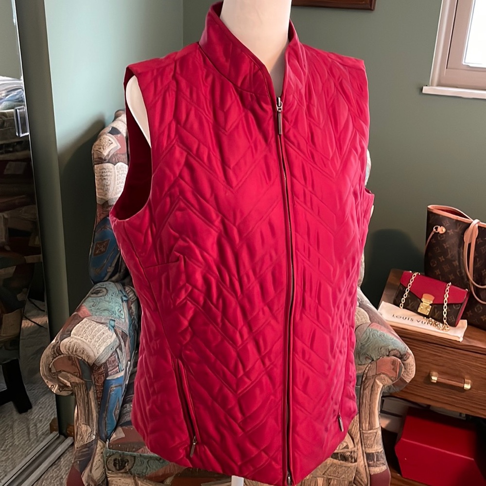 Beautiful ruby red puffer vest